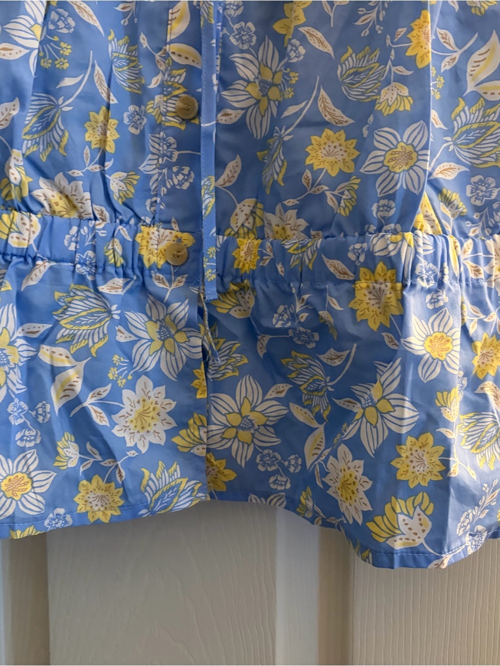 Ann Taylor Blue Floral Ruffle Peplum Blouse - Picture 3 of 10